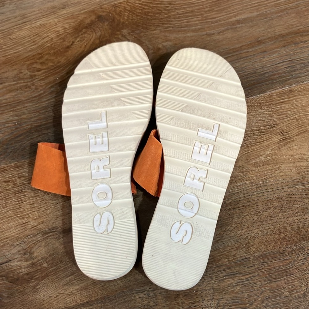 Sorel Ella II Slides Mango Orange Sz 10 Suede - Picture 5 of 5